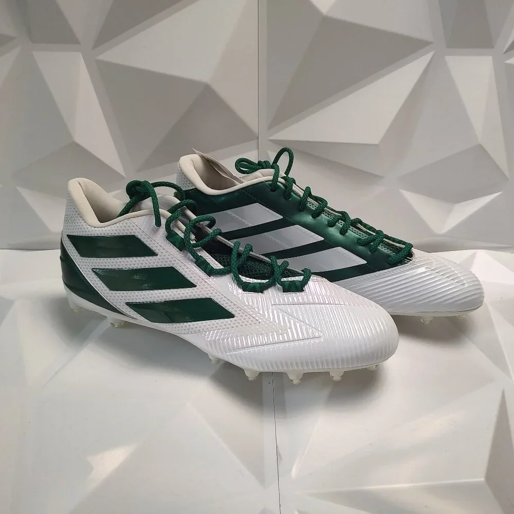 Adidas Mens Football Cleats 16 White Green Shoe Lacrosse Freak Carbon Low - Picture 4 of 13